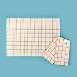 Trallies Kurulama Bezi - Ekru / Siyah - 50x70 cm