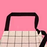 Trallies Mutfak Önlüğü - Ekru / Siyah - 65x80 cm