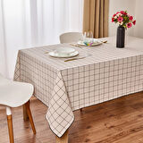 Trallies Masa Örtüsü - Ekru / Siyah - 150x220 cm