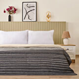 Soft Victor Pamuklu Çift Kişilik Battaniye - Antrasit - 200x220 cm