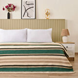 Soft Huzra Pamuklu Çift Kişilik Battaniye - Yeşil - 200x220 cm