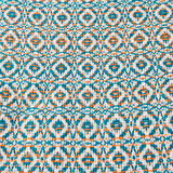 Soft Zemira Pamuklu Tek Kişilik Battaniye - Mavi / Turuncu - 150x200 cm