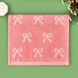 Soft Ribbon El Havlusu - Ekru / Pembe - 30x50 cm
