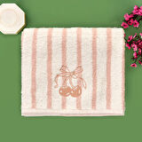Soft Bemba Yüz Havlusu - Ekru / Pembe - 50x90 cm