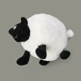 Soft Kara Kuzu Figürlü Yastık - Beyaz - 25x17 cm