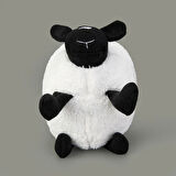 Soft Kara Kuzu Figürlü Yastık - Beyaz - 25x17 cm