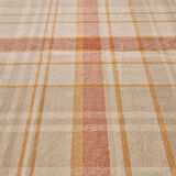 Ekose Masa Örtüsü - Ekru / Kiremit - 150x200 cm