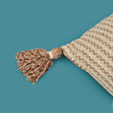 Soft Shiny Kırlent - Bej / Kahverengi - 30x50 cm