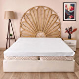 Soft Sane Basic Çift Kişilik Sıvı Geçirmez Lastikli Alez - Beyaz - 160x200 cm