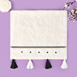 Soft Piene El Havlusu - Ekru / Siyah - 30x50 cm