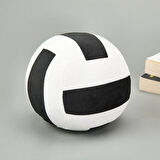 Soft Voleybol Topu Figürlü Yastık - Siyah / Beyaz - 20 cm