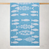 Soft Balık Desenli Peştamal - Mavi - 90x160 cm