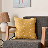 Soft Granny Summer Çiçek Nakışlı Kırlent - Hardal - 45x45 cm