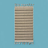 Soft Greta Yüz Havlusu - Ekru / Siyah - 50x90 cm