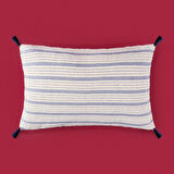 Soft Sun Madness Püsküllü Kırlent - Ekru - 30x50 cm