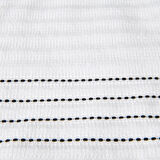 Soft Püsküllü El Havlusu - Beyaz / Siyah - 30x50 cm