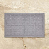 Soft Kare Desen 2'li Banyo Paspası - Gri - 60x100 cm + 50x60 cm
