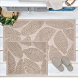 Soft Big Barg 2'li Banyo Paspası - Bej - 60x100 cm + 50x60 cm