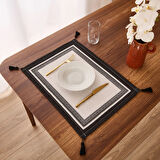 Soft Ethnic 2'li Amerikan Servis - Beyaz - 35x55 cm