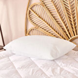 Soft Minik Kapitoneli Sıvı Geçirmez Yastık Alezi - Beyaz - 50x70 cm