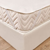 Soft Minik Kapitoneli Tek Kişilik Sıvı Geçirmez Lastikli Alez - Beyaz - 100x200 cm