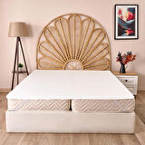 Soft Minik Kapitoneli Çift Kişilik Sıvı Geçirmez Lastikli Alez - Beyaz - 160x200 cm