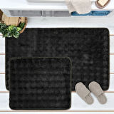 Soft Artos 2'li Banyo Paspası - Antrasit - 60x100 cm + 50x60 cm