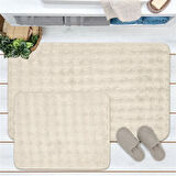 Soft Artos 2'li Banyo Paspası - Beyaz - 60x100 cm + 50x60 cm