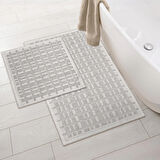 Soft Wesley Natürel 2'li Banyo Paspası - Gri - 60x100 cm + 50x60 cm