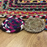 Home D15 Bolero Jüt Örgü Halı - Renkli - 120x180 cm