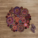 Home Y13 Bolero Örgü Halı - Renkli - 120x120 cm