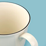 Kitchen Bold Heart Porselen Kupa - Siyah / Beyaz - 290 ml