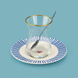 Kitchen Bold Heart Porselen Çay Tabağı - Renkli