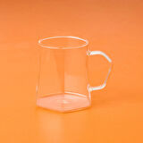 Star Altı Geniş Kulplu Bardak - Şeffaf - 350 ml