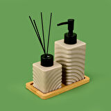 Bath 2'li Stantlı Banyo Aksesuar Seti - Bej