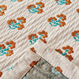 Soft Buttercup Jakarlı Çift Kişilik Yatak Örtüsü Seti - Turuncu