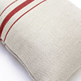 Soft Vev Kırlent - Bej / Kırmızı - 35x55 cm