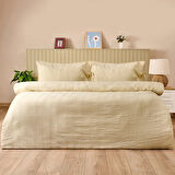 Soft Armürlü Tek Kişilik Nevresim Takımı - Ekru