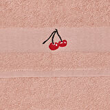 Kiraz Desenli Mutfak Havlusu - Pembe