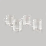 Borosilikat Cam 4'lü Espresso Fincan Seti - Şeffaf - 150 ml