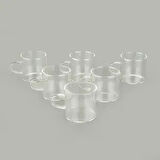 Borosilikat Cam 6'lı Kahve Fincanı Seti - Şeffaf - 125 ml