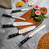 Premiere 6 Parça Blok Bıçak Seti - Siyah / Bej