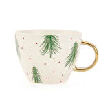 Kitchen New Bone Yaprak Desenli Kupa - Renkli - 430 ml