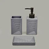 Bath 3'lü Banyo Aksesuar Seti - Gri