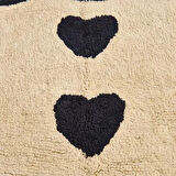 Soft Tufting Herz Banyo Paspası - Ekru - 60x90 cm