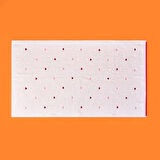 Soft Kalp Nakışlı Yüz Havlusu - Ekru / Kırmızı - 50x90 cm