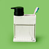 Marmo Sıvı Sabunluk Seti - Gri / Siyah