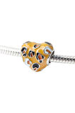 Turuncu Benekli Leopar Kalp Charm