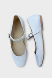 Kadın Kemer Detay Babet Ayakkabı BEYAZ