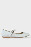 Kadın Kemer Detay Babet Ayakkabı BEYAZ